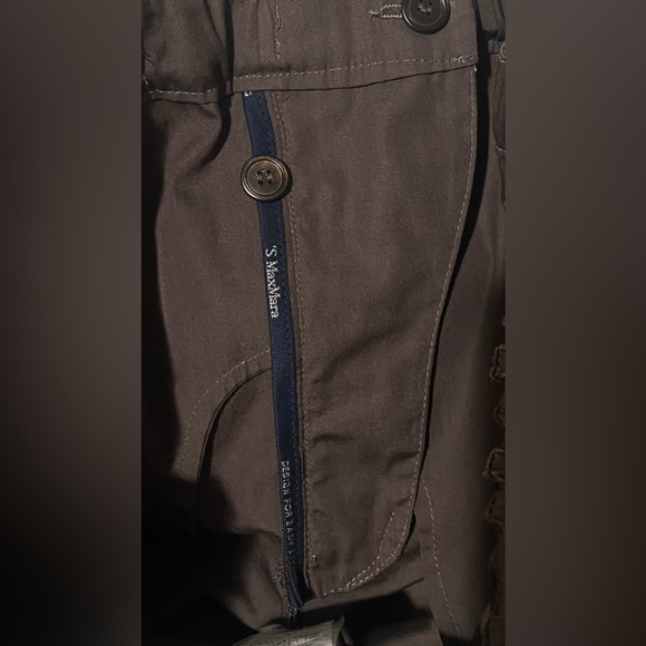 MAX MARA S Bronzo High Rise Cropped Cotton pants-Size:8-in brown - Picture 4 of 7